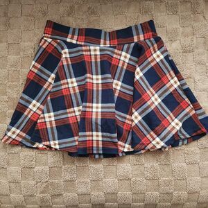 Orange and Blue Plaid Skirt Size M